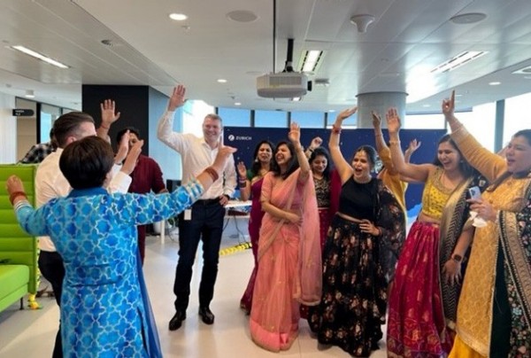 Employees celebrating Diwali