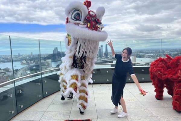 Celebrating Chinese New Year with lion dancers