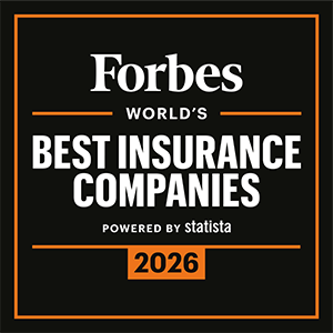 Forbes World’s Best Insurance Companies 2026 award badge recognising Zurich as one of the top global insurers.