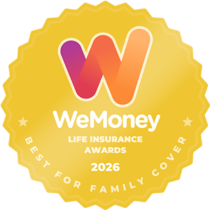 WeMoney Life Insurance Awards 2026 winner badge for Best Family Cover, recognising Zurich.