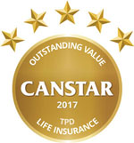 2017 Canstar Award for Outstanding Value - TPD Life Insurance
